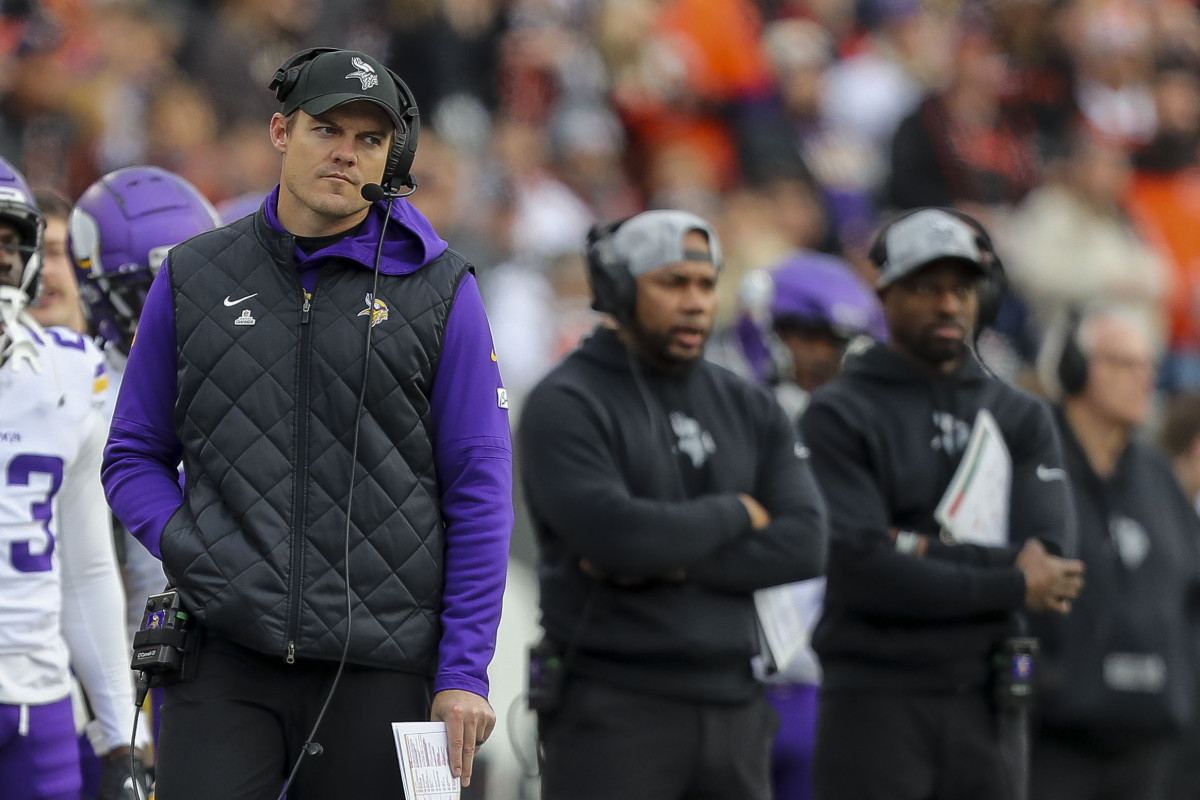 Dec 16, 2023; Cincinnati, Ohio, USA; Minnesota Vikings head coach Kevin O'Connell during the second half against the Cincinnati Bengals at Paycor Stadium.